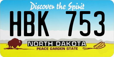 ND license plate HBK753