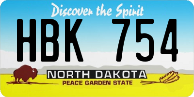 ND license plate HBK754