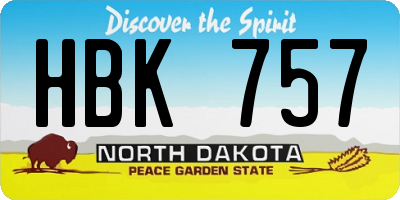 ND license plate HBK757