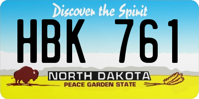 ND license plate HBK761