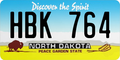 ND license plate HBK764