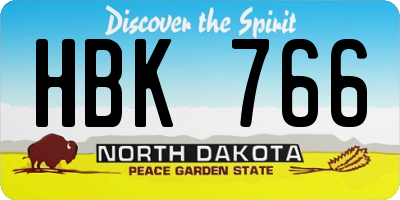 ND license plate HBK766