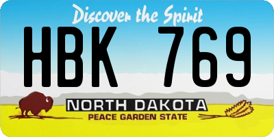 ND license plate HBK769