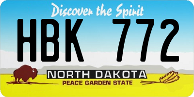 ND license plate HBK772