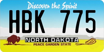 ND license plate HBK775