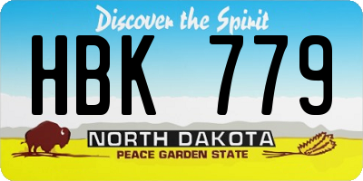 ND license plate HBK779