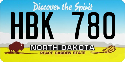 ND license plate HBK780