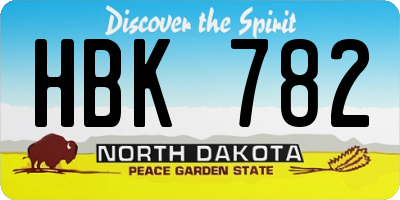 ND license plate HBK782