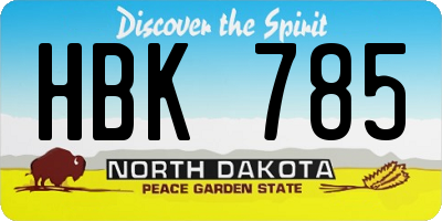 ND license plate HBK785