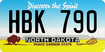 ND license plate HBK790