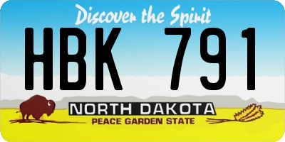 ND license plate HBK791