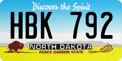 ND license plate HBK792