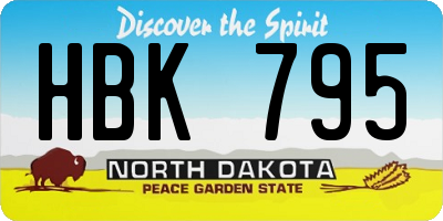 ND license plate HBK795