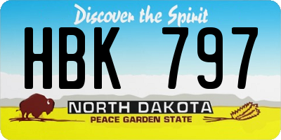 ND license plate HBK797