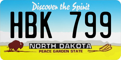 ND license plate HBK799