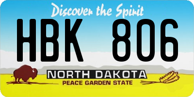 ND license plate HBK806