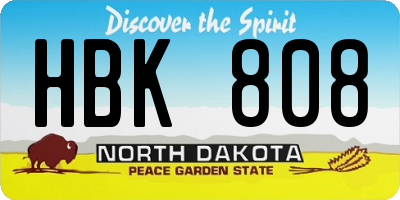 ND license plate HBK808