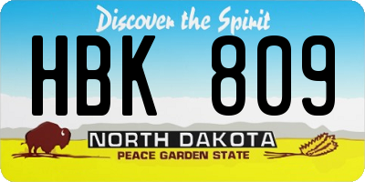 ND license plate HBK809