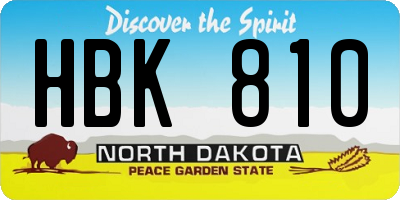 ND license plate HBK810