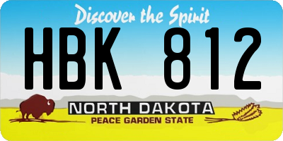 ND license plate HBK812