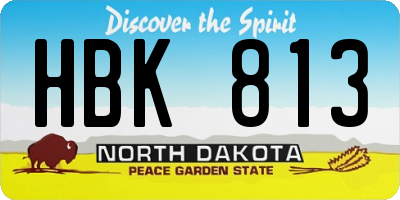 ND license plate HBK813