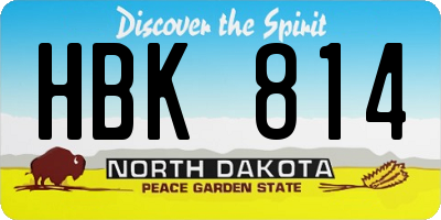 ND license plate HBK814