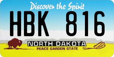 ND license plate HBK816