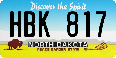 ND license plate HBK817