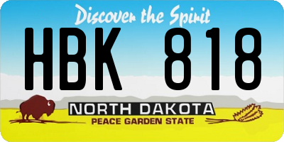 ND license plate HBK818