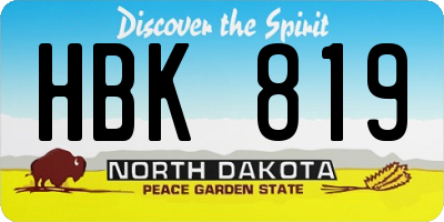 ND license plate HBK819