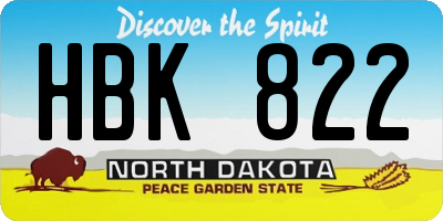 ND license plate HBK822