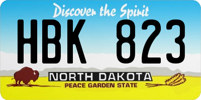 ND license plate HBK823