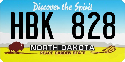 ND license plate HBK828