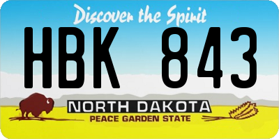 ND license plate HBK843