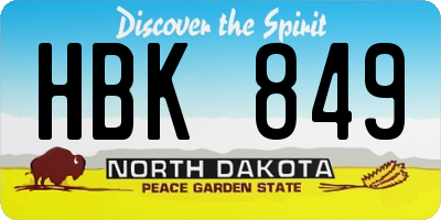 ND license plate HBK849