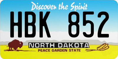 ND license plate HBK852