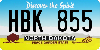 ND license plate HBK855