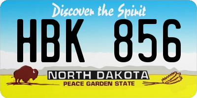 ND license plate HBK856