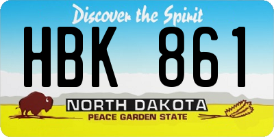 ND license plate HBK861