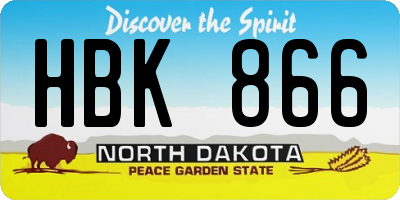 ND license plate HBK866