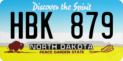 ND license plate HBK879