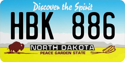 ND license plate HBK886