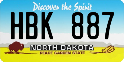 ND license plate HBK887