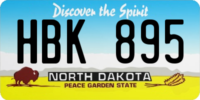 ND license plate HBK895