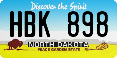 ND license plate HBK898