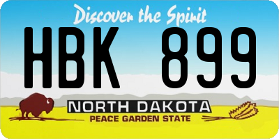 ND license plate HBK899