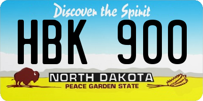 ND license plate HBK900