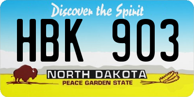 ND license plate HBK903