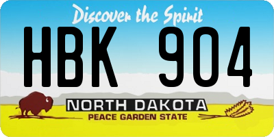 ND license plate HBK904