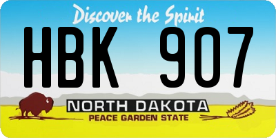 ND license plate HBK907